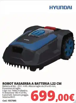 Brico Io Hyundai robot rasaerba a batteria l22 cm offerta