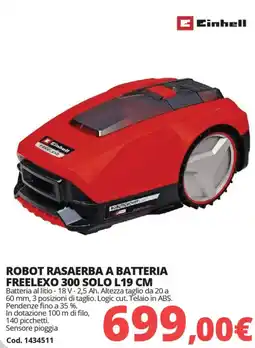 Brico Io Einhell robot rasaerba a batteria freelexo 300 solo L19 cm offerta