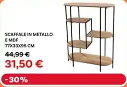 Max Factory Scaffale in metallo e MDF 77x33x95 cm offerta