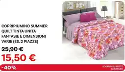 Max Factory Copripiumino summer quilt tinta unita offerta
