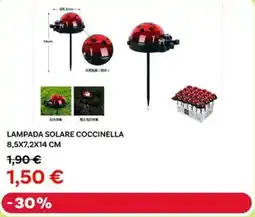 Max Factory Lampada solare coccinella 8,5x7,2x14 cm offerta