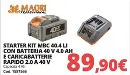 Brico Io MAORI Starter kit MBC 40.4 LI con batteria 40 V 4.0 AH e caricabatterie rapido 2.0 A 40 V offerta