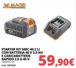 Brico Io Starter kit MBC 40.2 LI con batteria 40 V 2.0 AH e caricabatterie rapido 2.0 a 40 V offerta