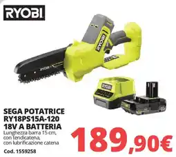 Brico Io RYOBI SEGA POTATRICE RY18PS15A-120 18V A BATTERIA offerta