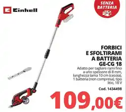 Brico Io Einhell e sfoltirami a batteria GE-CG 18 offerta