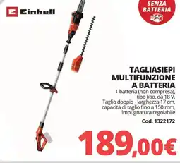 Brico Io Einhell tagliasiepi multifunzione a batteria offerta
