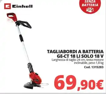 Brico Io Einhell tagliabordi a batteria GE-CT 18 LI Solo 18 V offerta