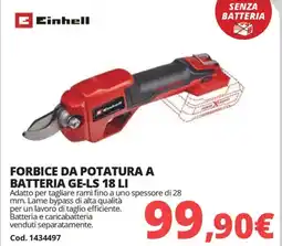 Brico Io Einhell forbice da potatura a batteria GE-LS 18 LI offerta