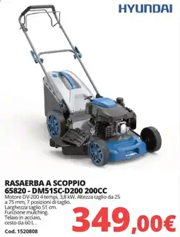Brico Io Hyundai rasaerba a scoppio 65820 -DM51SC-D200 200CC offerta