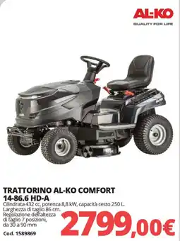 Brico Io AL-KO TRATTORINO AL-KO COMFORT 14-86.6 HD-A offerta