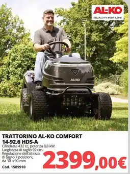 Brico Io ALKO TRATTORINO AL-KO COMFORT 14-92.6 HDS-A offerta