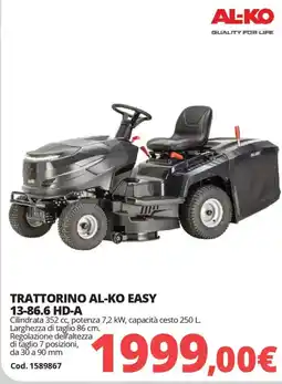 Brico Io AL-KO TRATTORINO AL-KO EASY 13-86.6 HD-A offerta