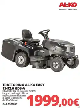 Brico Io TRATTRINO AL-KO EASY 13-92.6 HDS-A offerta