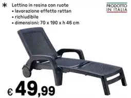 Iper La Grande Lettino in resina con ruote offerta