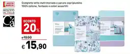 Iper La Grande Completo letto matrimoniale o parure copripiumino 100% cotone offerta
