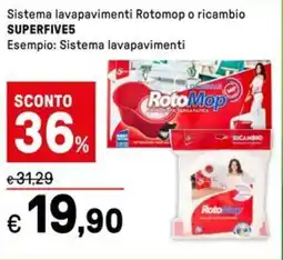 Iper La Grande Sistema lavapavimenti Rotomop o ricambio SUPERFIVE5 offerta