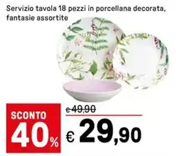 Iper La Grande Servizio tavola 18 pezzi in porcellana decorata offerta