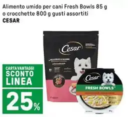 Iper La Grande Alimento umido per cani Fresh Bowls o crocchette CESAR offerta