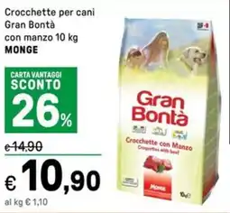 Iper La Grande Crocchette per cani con manzo MONGE offerta