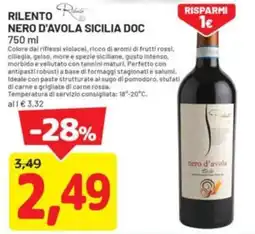DPiù Rilento nero d'avola sicilia doc offerta