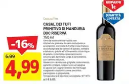 DPiù Casal dei tufi primitivo di manduria doc riserva offerta