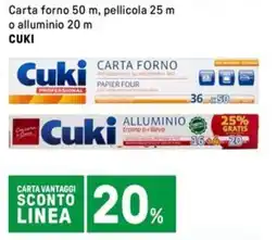 Iper La Grande Carta forno 50 m, pellicola 25 m o alluminio 20 m CUKI offerta