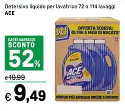 Iper La Grande Detersivo liquido per lavatrice ACE offerta