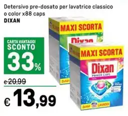 Iper La Grande Detersivo pre-dosato per lavatrice classico o color x88 caps DIXAN offerta