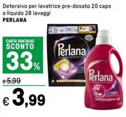 Iper La Grande Detersivo per lavatrice pre-dosato 20 caps o liquidoPerlana PERLANA offerta