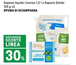 Iper La Grande Sapone liquido ricarica o Sapone Solido SPUMA DI SCIAMPAGNA offerta