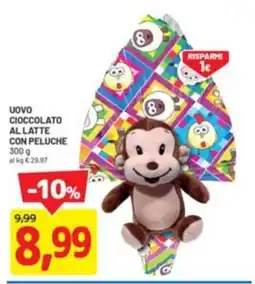 DPiù Uovo cioccolato al latte con peluche offerta