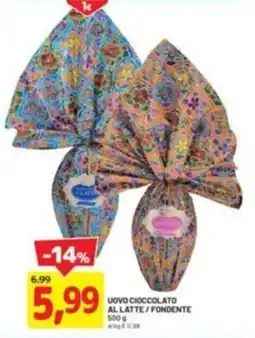 DPiù Uovo cioccolato al latte/fondente offerta
