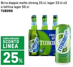 Iper La Grande Birra doppio malto strong , lager o lattina lager TUBORG offerta