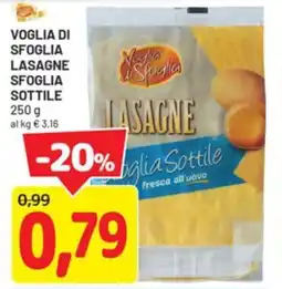 DPiù Voglia di sfoglia lasagne sfoglia sottile offerta