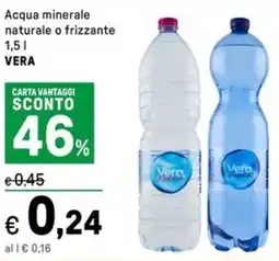Iper La Grande Acqua minerale naturale o frizzante VERA offerta
