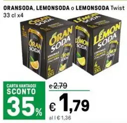 Iper La Grande ORANSODA, LEMONSODA O LEMONSODA Twist offerta
