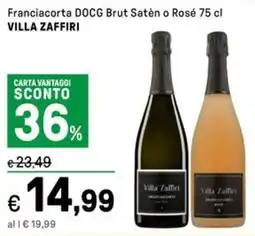 Iper La Grande Franciacorta DOCG Brut Satén o Rosé VILLA ZAFFIRI offerta