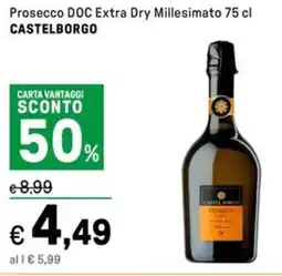 Iper La Grande Prosecco DOC Extra Dry Millesimato CASTELBORGO offerta