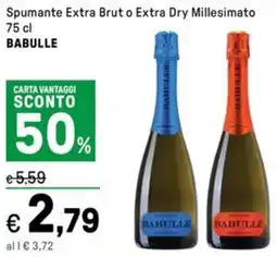 Iper La Grande Spumante Extra Brut o Extra Dry Millesimato BABULLE offerta