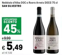 Iper La Grande Nebbiolo d'Alba DOC o Roero Arneis DOCG SAN SILVESTRO offerta