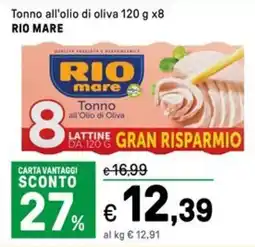 Iper La Grande Tonno all'olio di oliva RIO MARE offerta