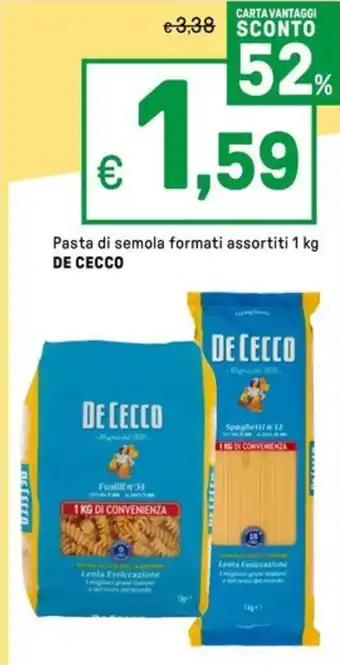 Iper La Grande Pasta di semola DE CECCO offerta