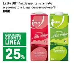 Iper La Grande Latte UHT Parzialmente scremato o scremato a lunga conservazione IPER offerta