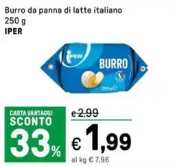 Iper La Grande Burro da panna di latte italiano IPER offerta