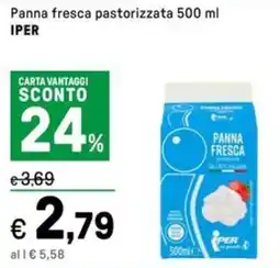 Iper La Grande Panna fresca pastorizzata IPER offerta