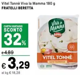 Iper La Grande Vitel Tonne Viva la Mamma FRATELLI BERETTA offerta