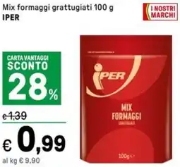 Iper La Grande Mix formaggi grattugiati IPER offerta