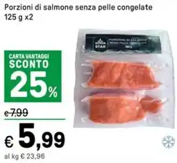 Iper La Grande Porzioni di salmone senza pelle congelate offerta
