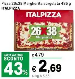 Iper La Grande Pizza 26x38 Margherita surgelata ITALPIZZA offerta
