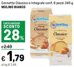 Iper La Grande Cornetto Classico o Integrale conf. 6 pezzi MULINO BIANCO offerta